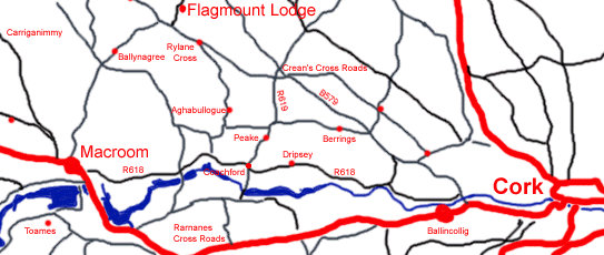 Map of Mid Cork (aka Muskerry)